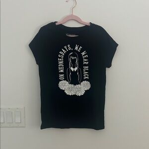 Girls XL Black Short Sleeve Graphic Tee - On Wednesdays We Wear Black